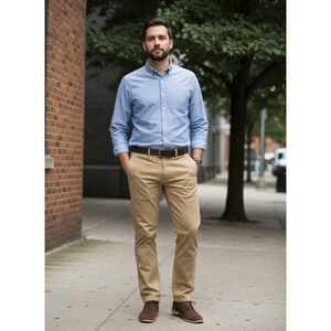 The Hundreds Tan Chino Pants Mens Sz 32 Straight Fit Casual Workwear,0216